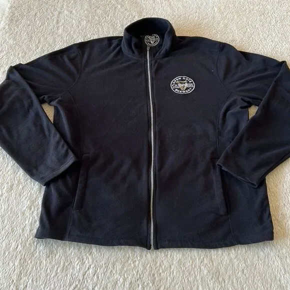 Guinness Open Gate Brewery fleece zip up black size xl